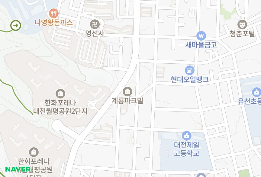 대전광역시 서구 도마동 계룡파크빌 위치·실거래 시세 지도