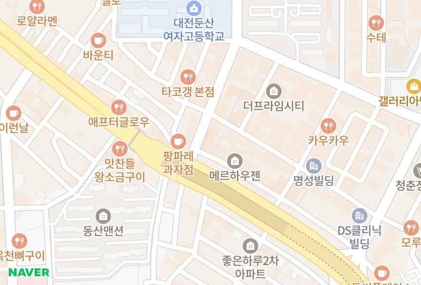 대전광역시 서구 둔산동 아이브 위치·실거래 시세 지도