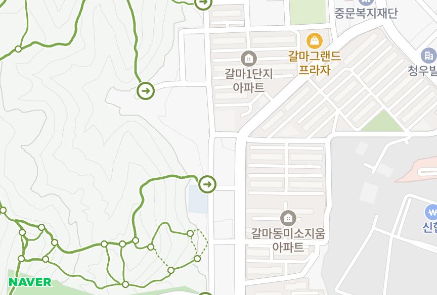 대전광역시 서구 갈마동 건강주택 위치·실거래 시세 지도