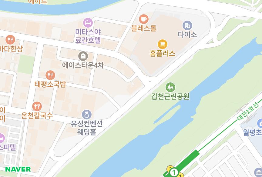 대전광역시 유성구 봉명동 위드리버 위치·실거래 시세 지도
