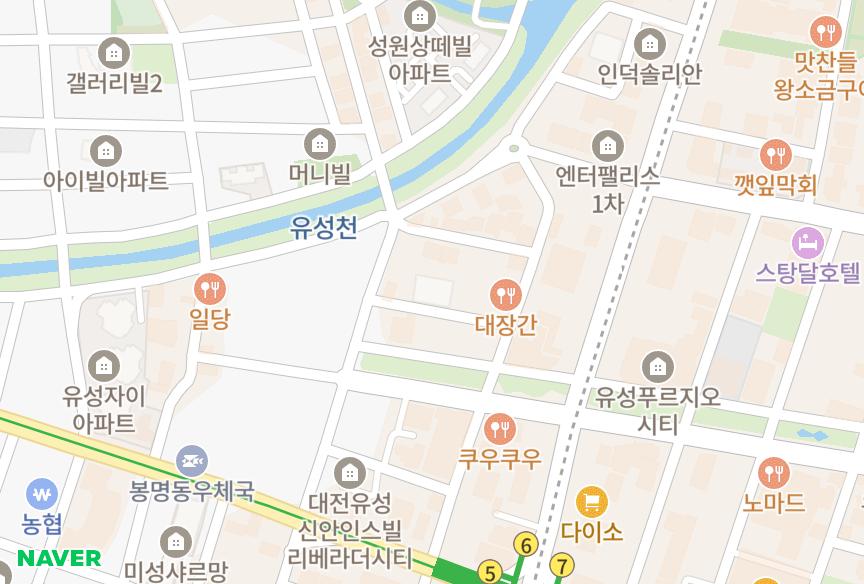 대전광역시 유성구 봉명동 유성온천훼미리타운 위치·실거래 시세 지도