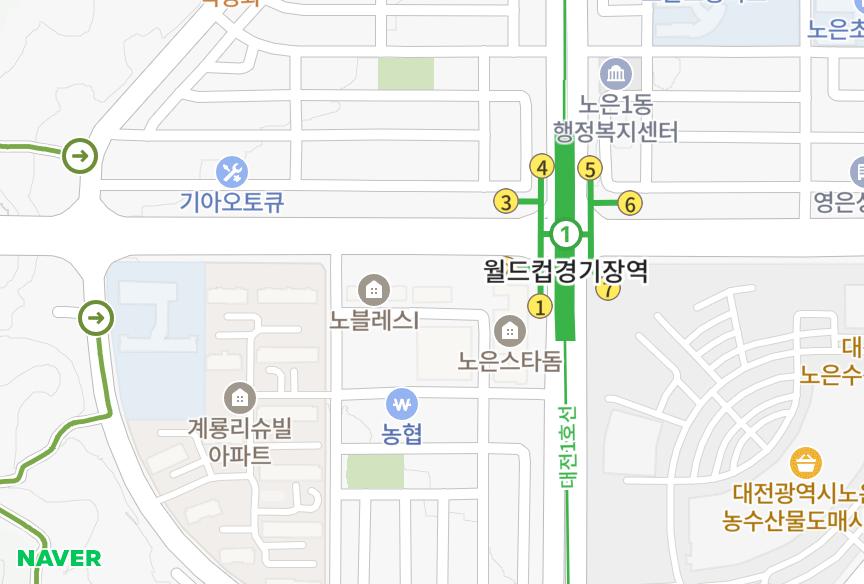대전광역시 유성구 노은동 베르디아망 위치·실거래 시세 지도