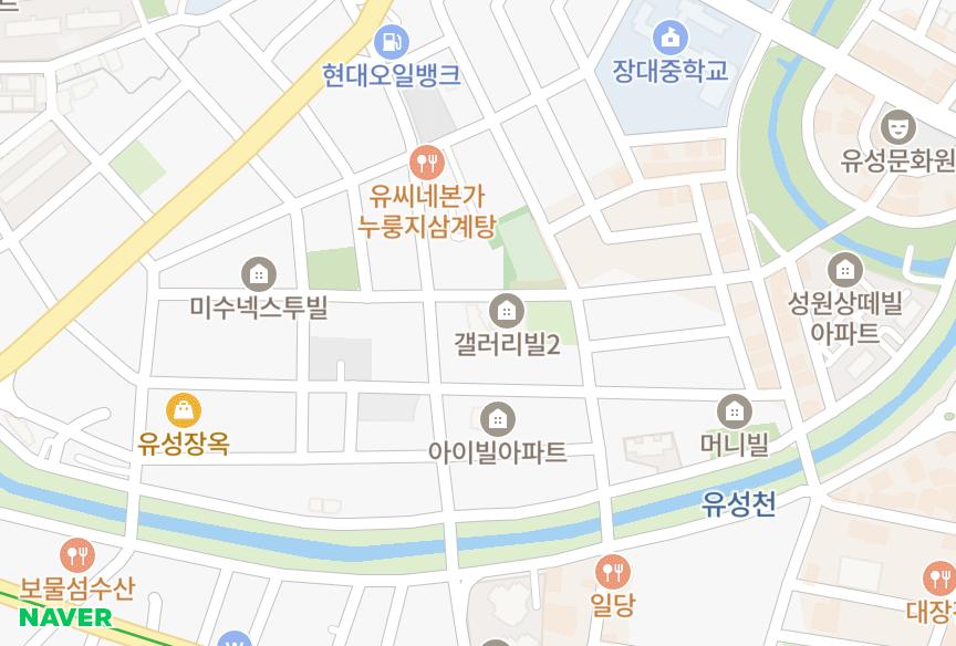 대전광역시 유성구 장대동 갤러리빌3차 위치·실거래 시세 지도