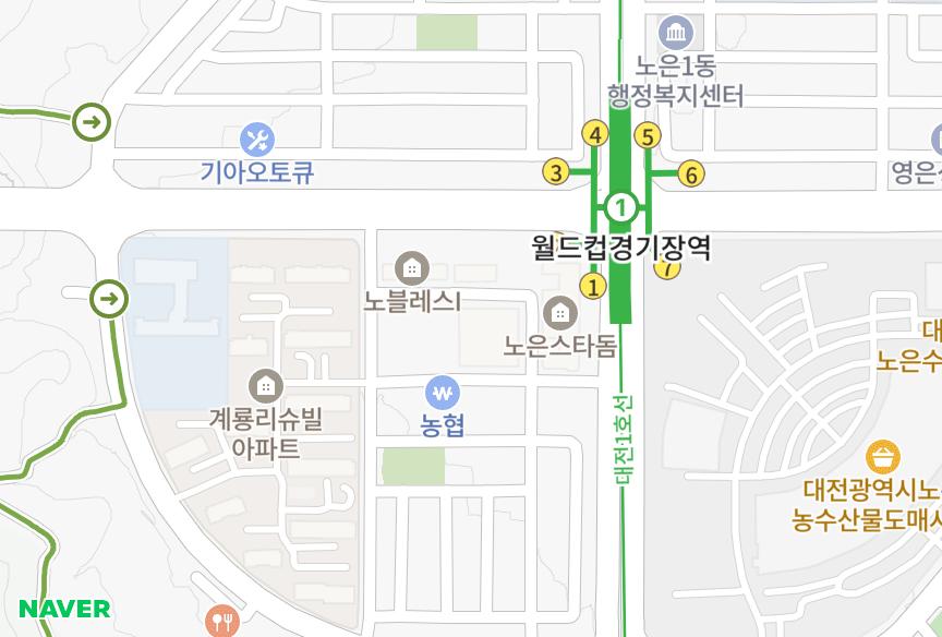 대전광역시 유성구 노은동 메가시티 위치·실거래 시세 지도