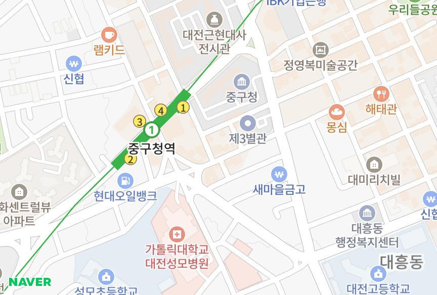 대전광역시 중구 대흥동 대흥동나이스타운1차 위치·실거래 시세 지도