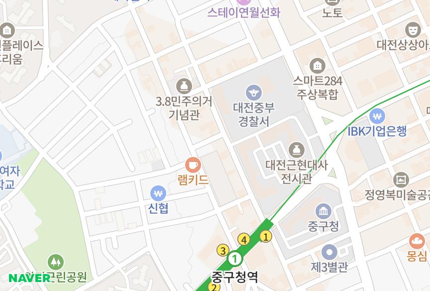 대전광역시 중구 선화동 엠제이 위치·실거래 시세 지도