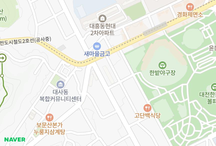대전광역시 중구 대사동 영진로얄 위치·실거래 시세 지도