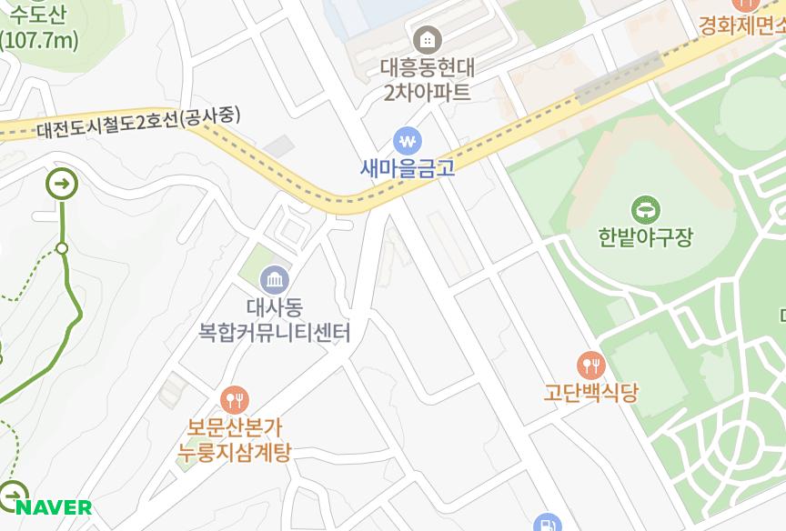 대전광역시 중구 대사동 보문맨션 위치·실거래 시세 지도