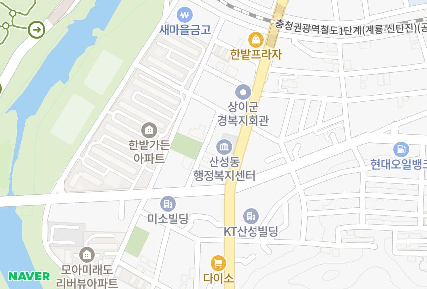 대전광역시 중구 산성동 아가페 위치·실거래 시세 지도
