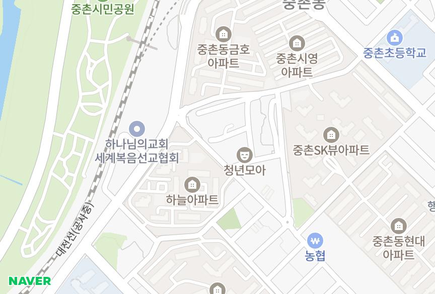 대전광역시 중구 중촌동 세종 위치·실거래 시세 지도
