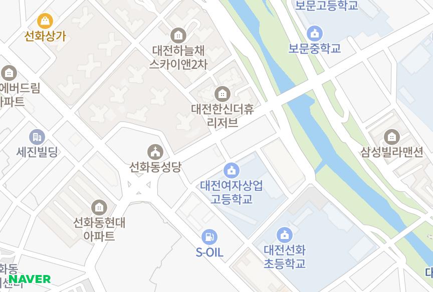 대전광역시 중구 선화동 다온 위치·실거래 시세 지도