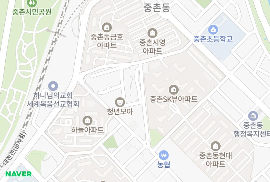 대전광역시 중구 중촌동 신수 위치·실거래 시세 지도