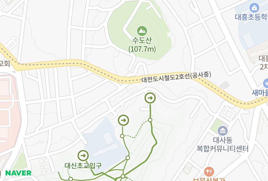 대전광역시 중구 대사동 더퍼스트뷰 위치·실거래 시세 지도