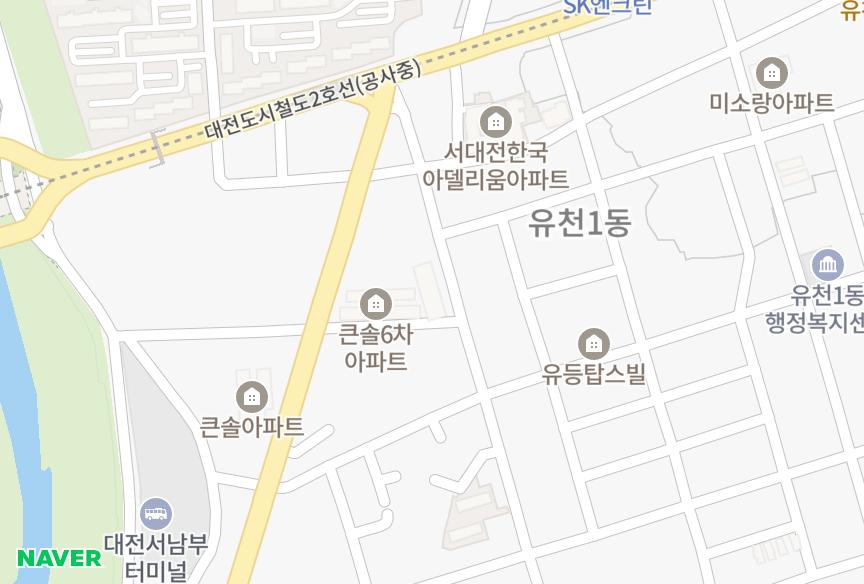 대전광역시 중구 유천동 궁전 위치·실거래 시세 지도