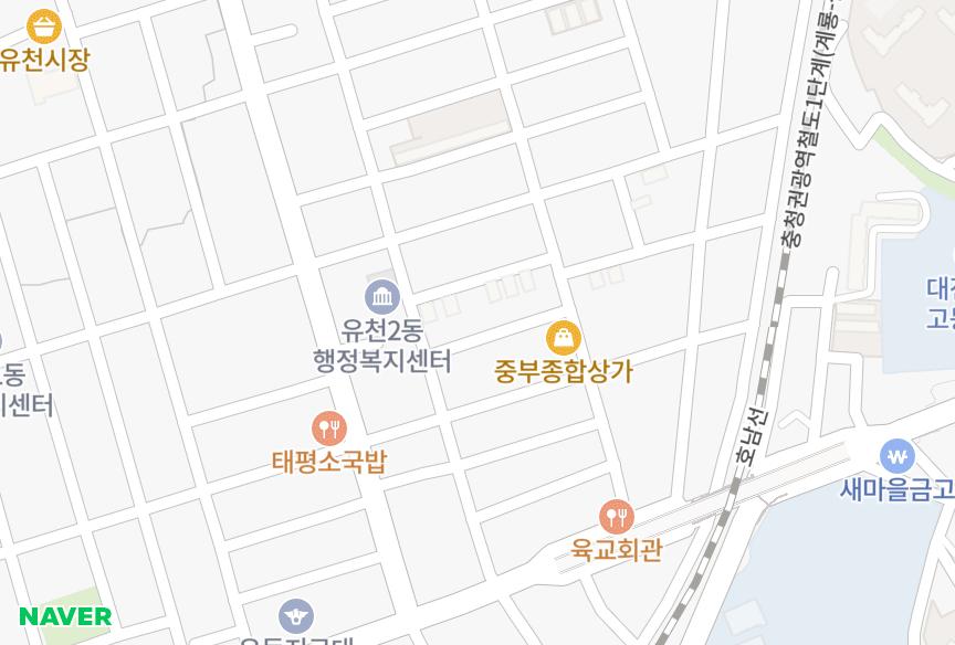 대전광역시 중구 유천동 동양맨션 위치·실거래 시세 지도