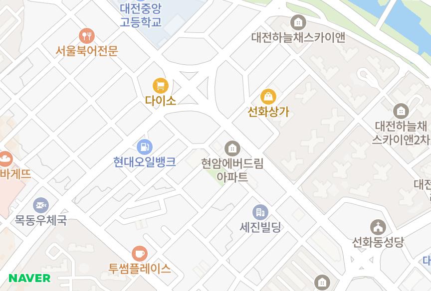 대전광역시 중구 선화동 화이트타운 위치·실거래 시세 지도