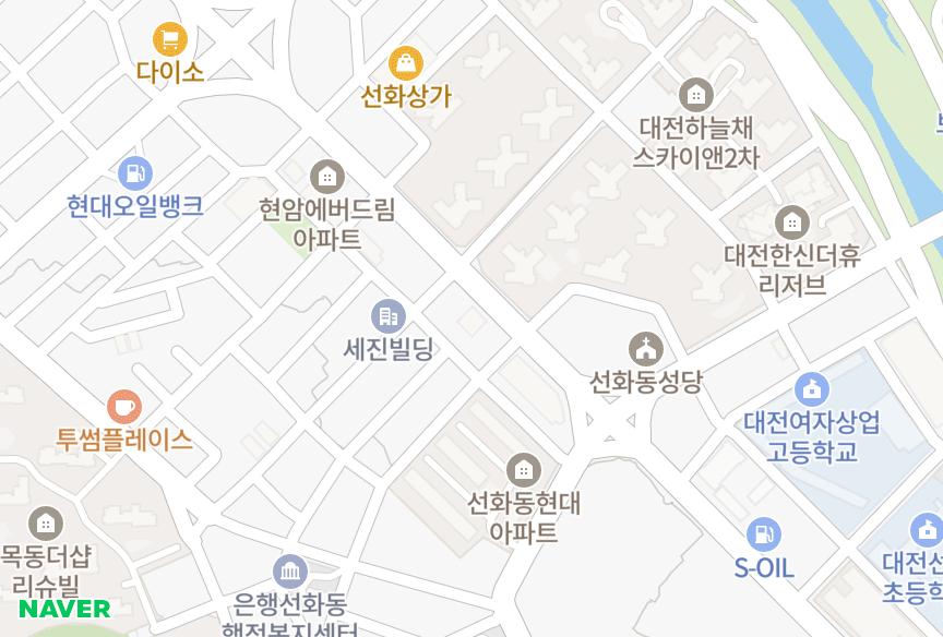 대전광역시 중구 선화동 세울더레스트3차 위치·실거래 시세 지도