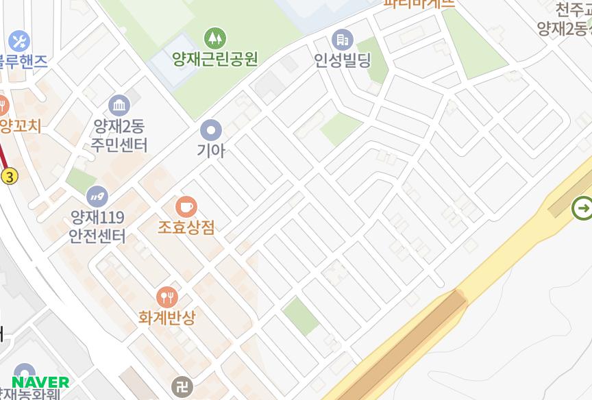 서울특별시 서초구 양재동 다원 위치·실거래 시세 지도