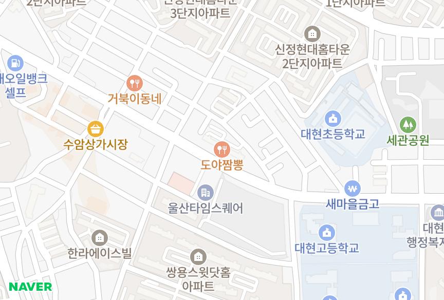 울산광역시 남구 야음동 대하미르빌 위치·실거래 시세 지도