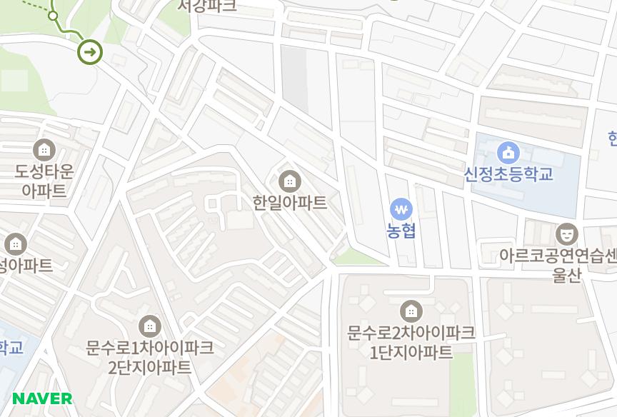 울산광역시 남구 신정동 한일 위치·실거래 시세 지도
