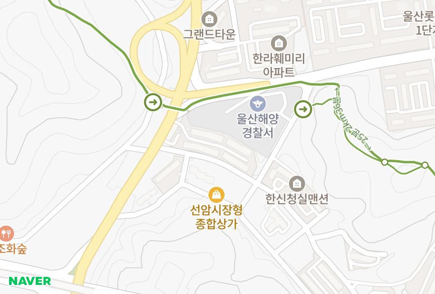 울산광역시 남구 선암동 한라전원맨션1차 위치·실거래 시세 지도