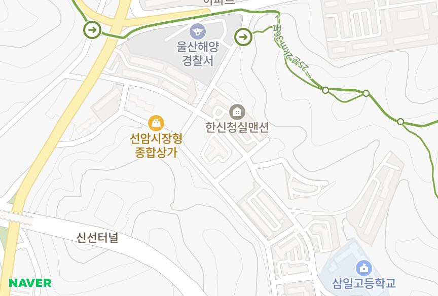 울산광역시 남구 선암동 동서그린맨션 위치·실거래 시세 지도