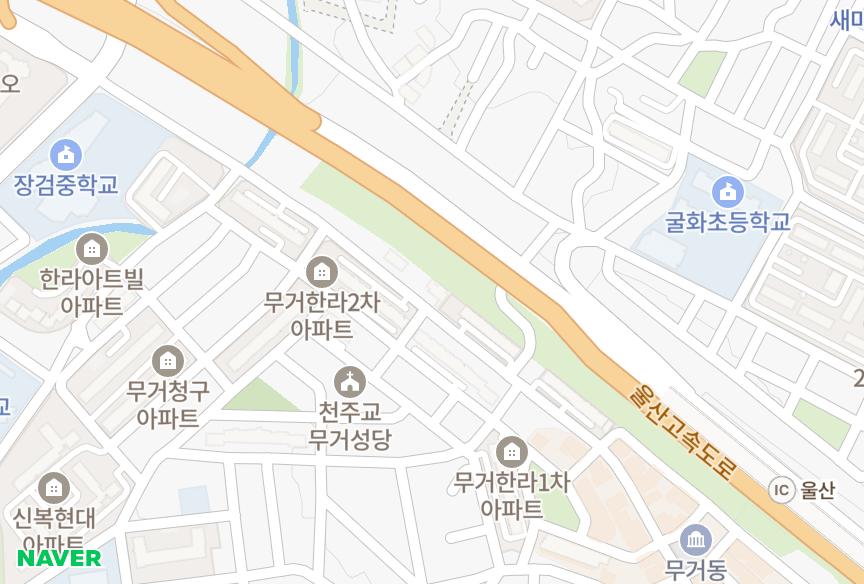 울산광역시 남구 무거동 무거신세대3차 위치·실거래 시세 지도