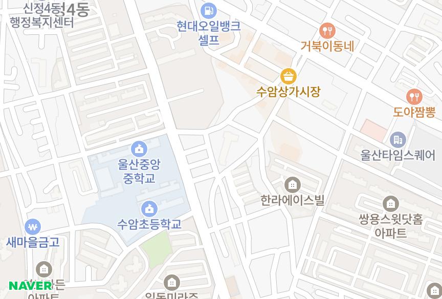 울산광역시 남구 신정동 수암타워 위치·실거래 시세 지도