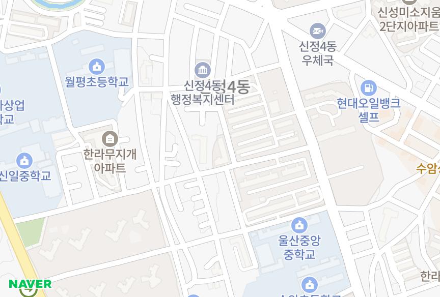 울산광역시 남구 신정동 신정코아 위치·실거래 시세 지도