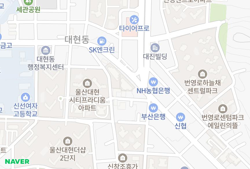 울산광역시 남구 야음동 대하아크로티 위치·실거래 시세 지도