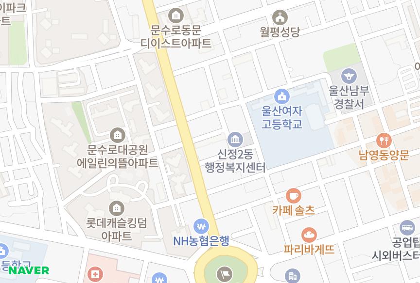 울산광역시 남구 신정동 임창베네시안 위치·실거래 시세 지도
