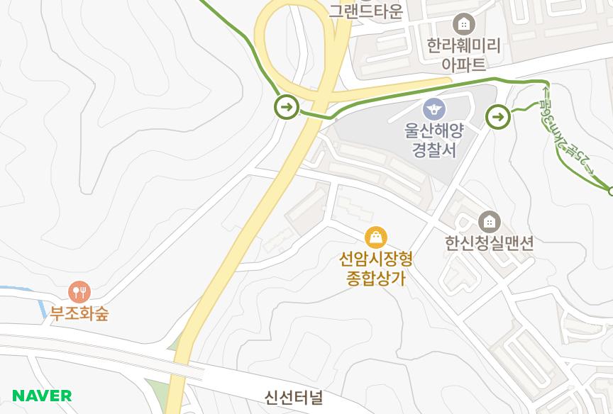 울산광역시 남구 선암동 우주그린가든 위치·실거래 시세 지도