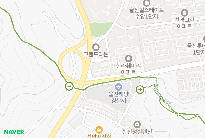 울산광역시 남구 야음동 한라전원3차 위치·실거래 시세 지도