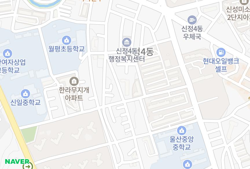 울산광역시 남구 신정동 정일 위치·실거래 시세 지도