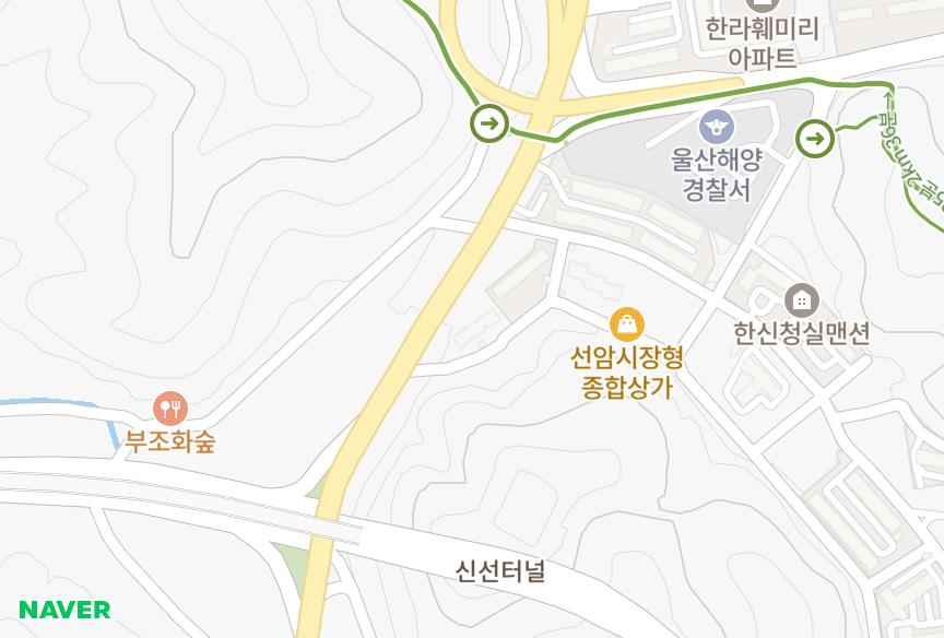 울산광역시 남구 선암동 힐그린파크 위치·실거래 시세 지도