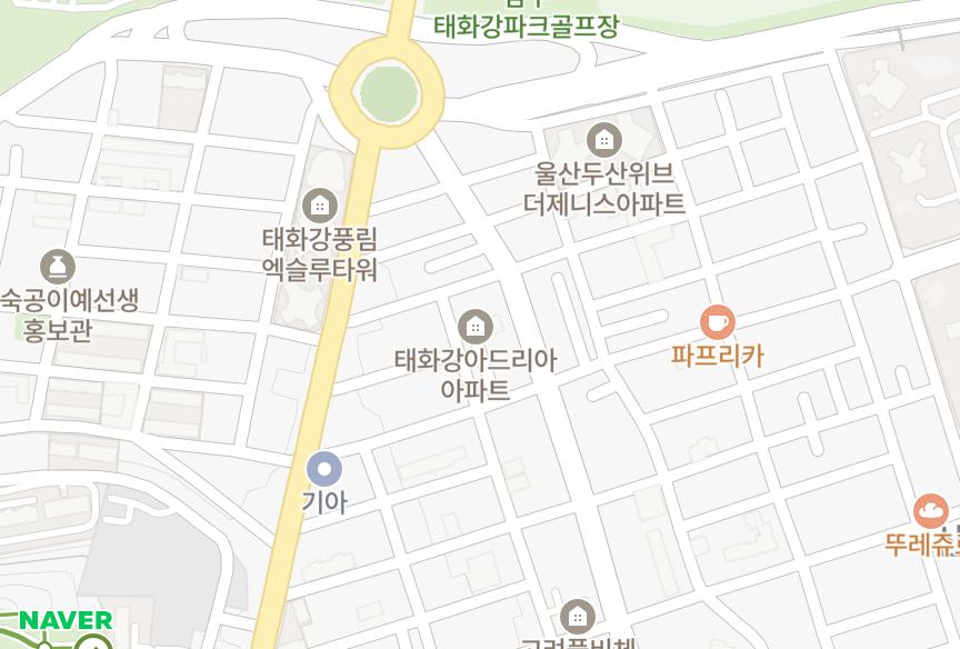 울산광역시 남구 신정동 태화강아드리아 위치·실거래 시세 지도