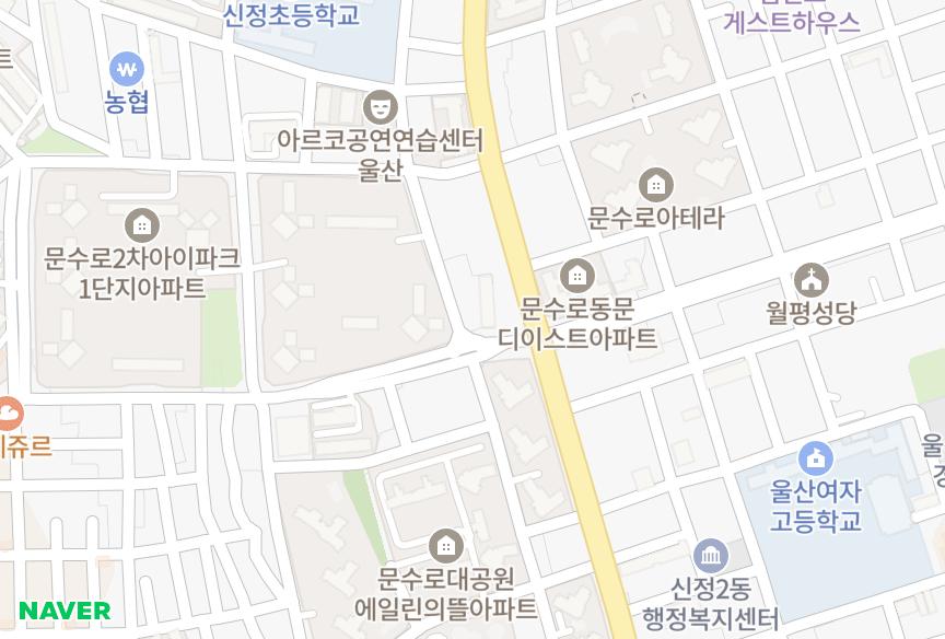 울산광역시 남구 신정동 공간베스트힐 위치·실거래 시세 지도