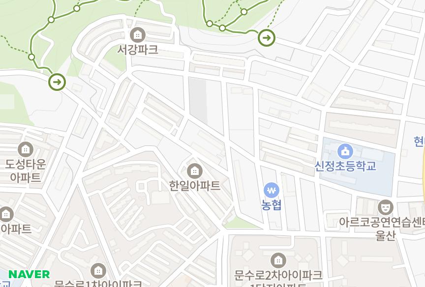 울산광역시 남구 신정동 목련 위치·실거래 시세 지도