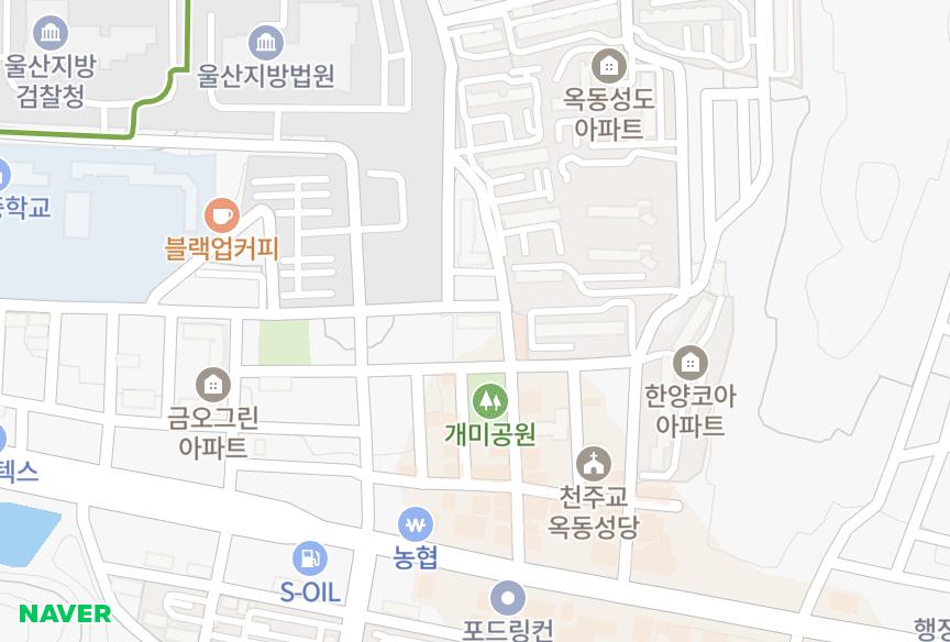울산광역시 남구 옥동 옥한진전원1차 위치·실거래 시세 지도