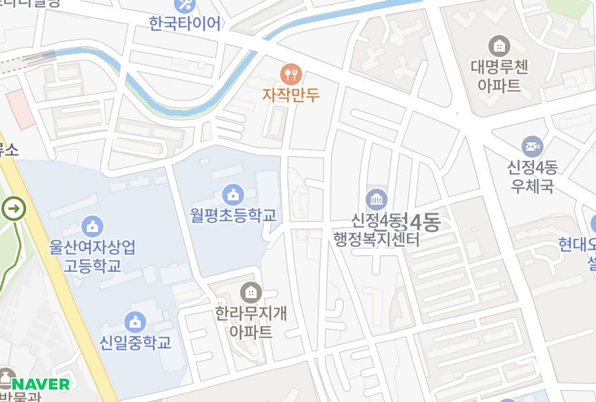 울산광역시 남구 신정동 청오하이빌 위치·실거래 시세 지도