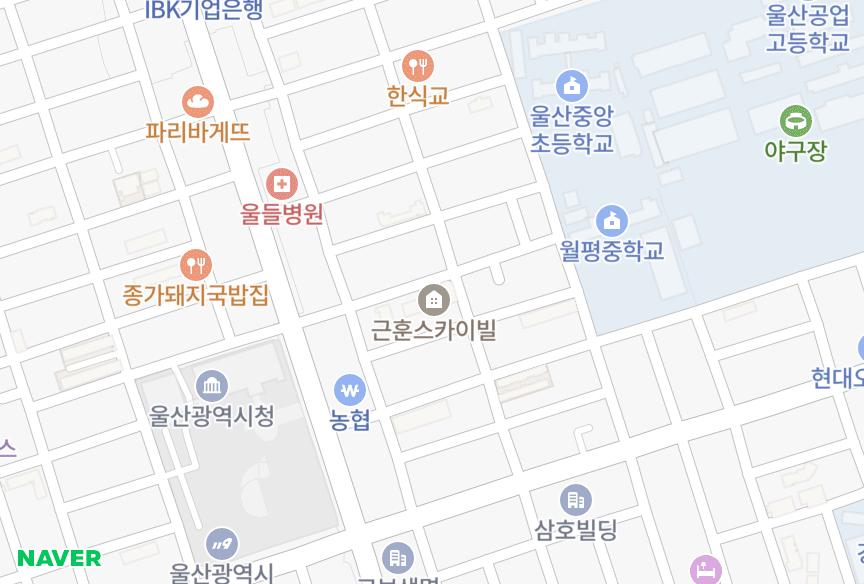 울산광역시 남구 신정동 신정근훈스카이빌2차 위치·실거래 시세 지도