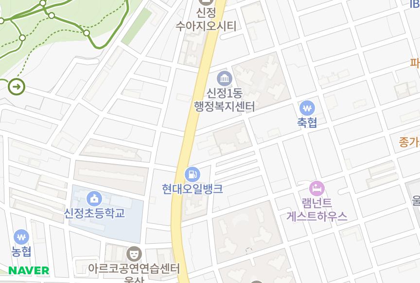 울산광역시 남구 신정동 힐그린뷰 위치·실거래 시세 지도
