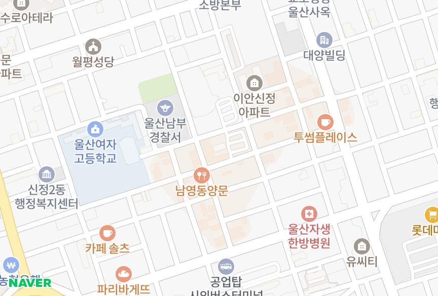 울산광역시 남구 신정동 성원코지빌 위치·실거래 시세 지도