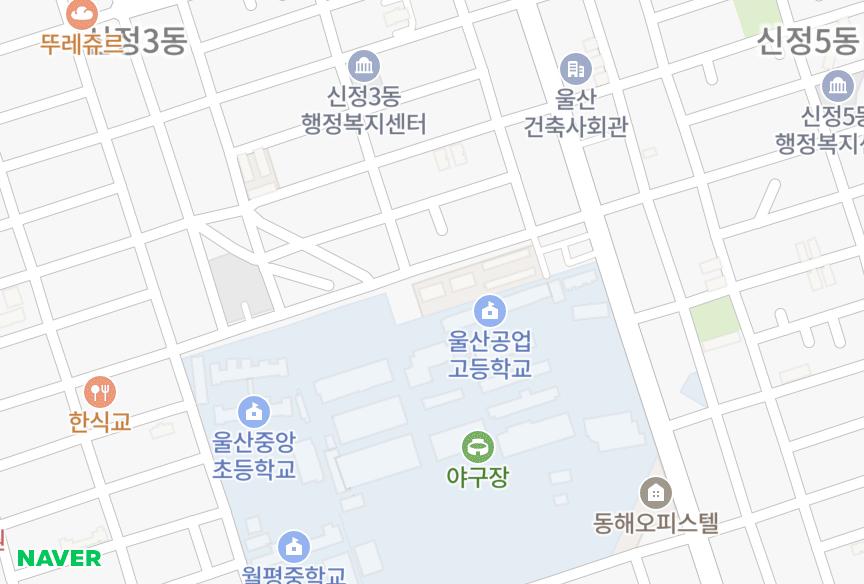 울산광역시 남구 신정동 아느칸빌A동 위치·실거래 시세 지도