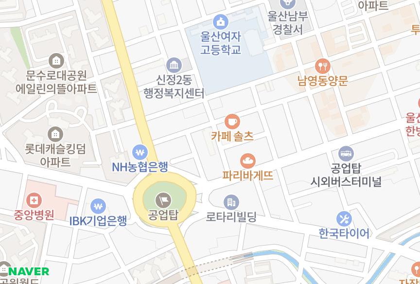 울산광역시 남구 신정동 로타리포스타운 위치·실거래 시세 지도