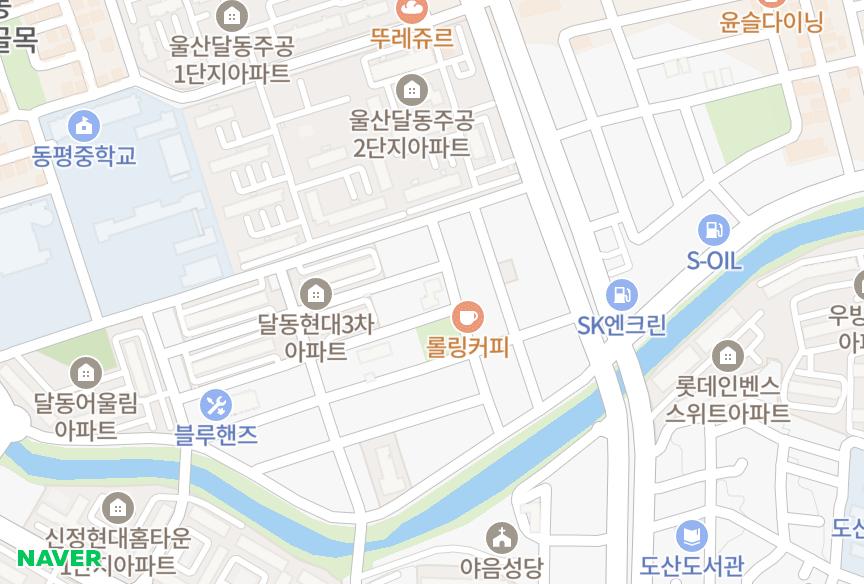 울산광역시 남구 달동 아델바움 위치·실거래 시세 지도