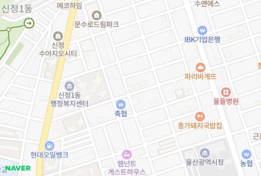 울산광역시 남구 신정동 다흥그린빌 위치·실거래 시세 지도
