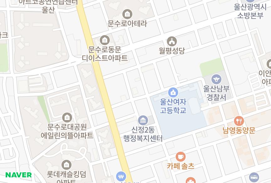 울산광역시 남구 신정동 보경하얏트 위치·실거래 시세 지도