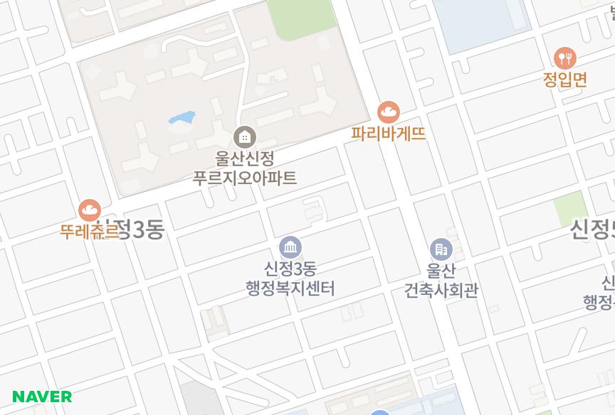 울산광역시 남구 신정동 신정포스타운 위치·실거래 시세 지도