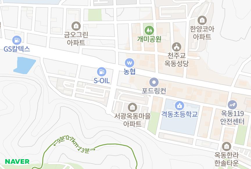 울산광역시 남구 옥동 대공원비앤채 위치·실거래 시세 지도